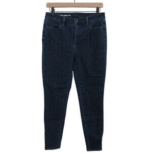 Talbots Womens Sz 8 Blue Black High Waist Jegging Ankle Jeans Polka Dot